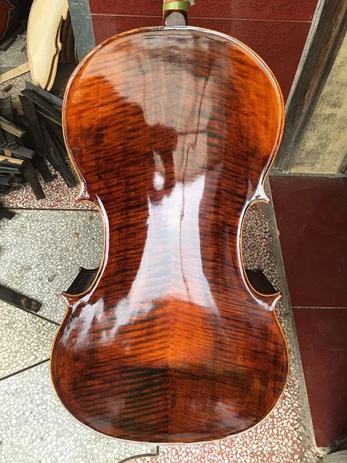Free shipping high Quality Solid wood Handmade Cello 4/4 3/4 Stringed Instruments Portable gross Cello Natural grain Violoncello