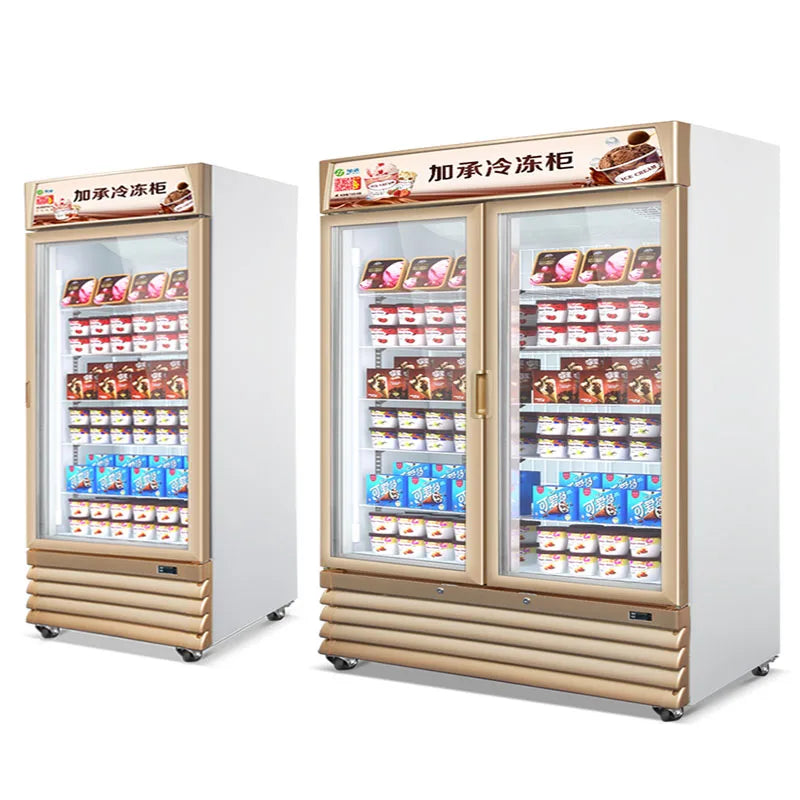 Freezer vertical ice cream freezer air-cooled frost-free freezer commercial supermarket glass freezer display cabinet