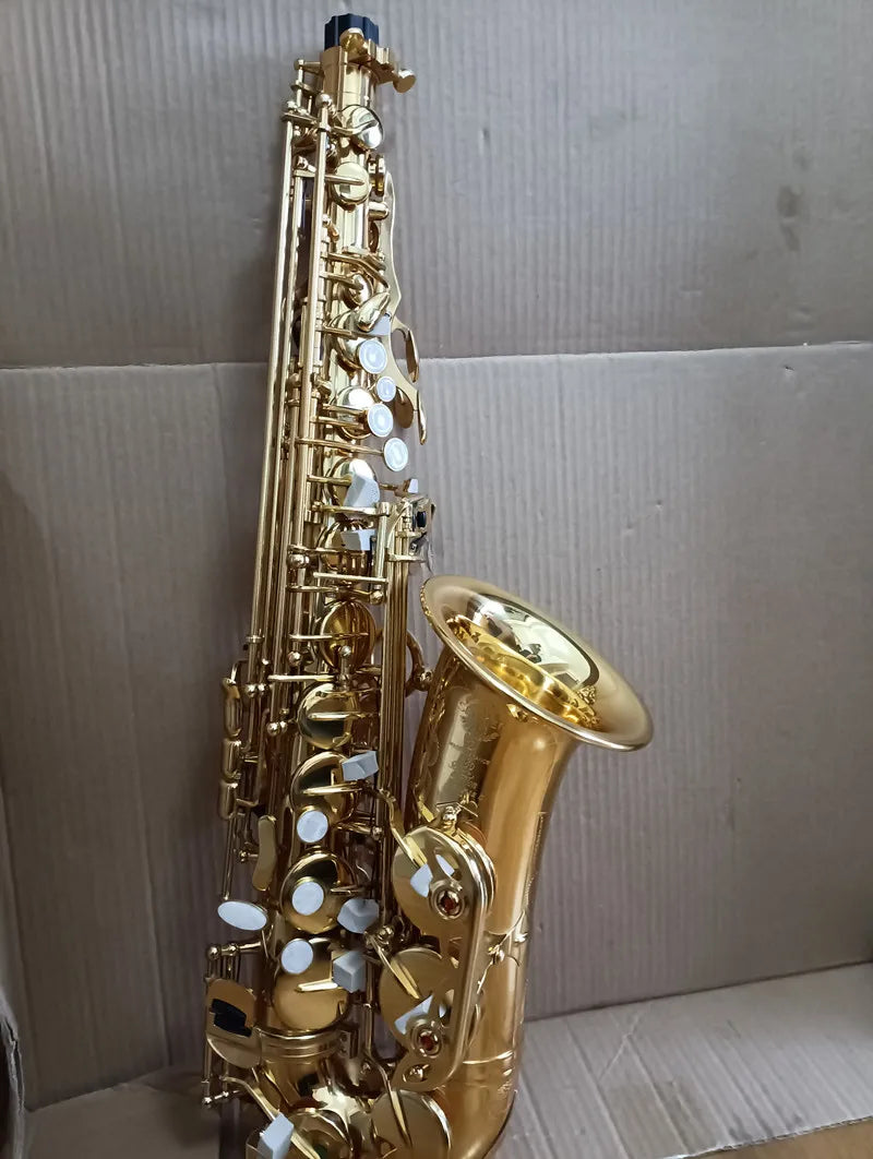 Frence Super Action Serie II Alto Eb Saxophone Brass Deep Carved Gold Lacquer Sax  Musical Instrument With Case Accessories