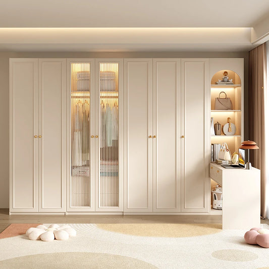 French Cream Windbreaker Cabinet Simple Bedroom Top Storage Cabinet