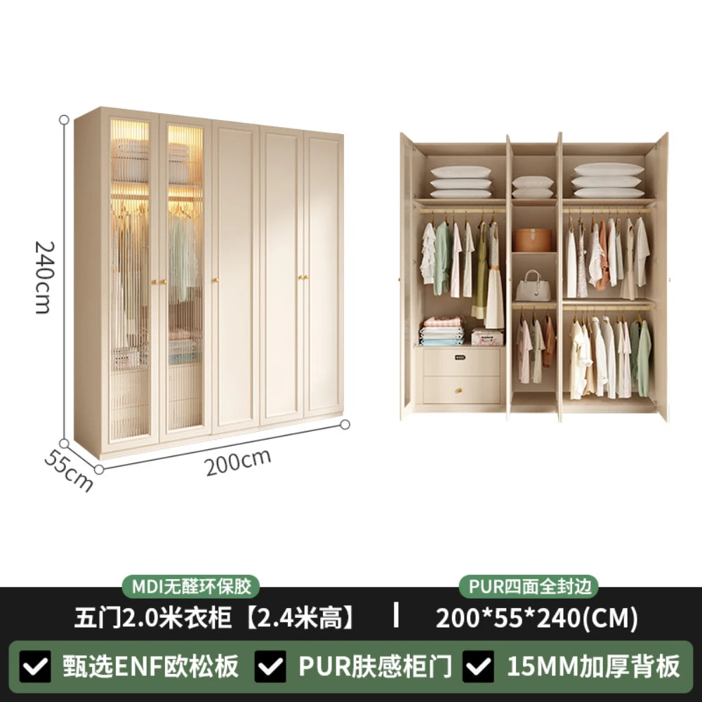 French Cream Windbreaker Cabinet Simple Bedroom Top Storage Cabinet