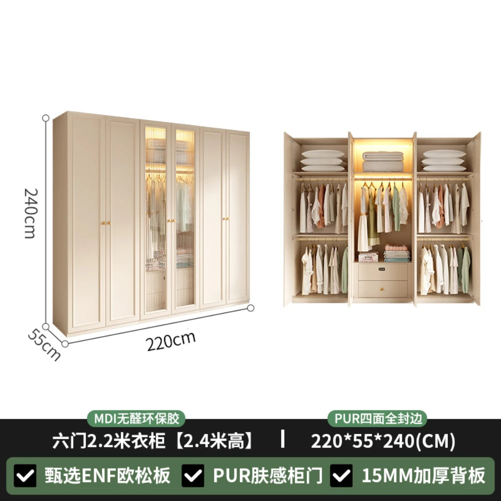 French Cream Windbreaker Cabinet Simple Bedroom Top Storage Cabinet