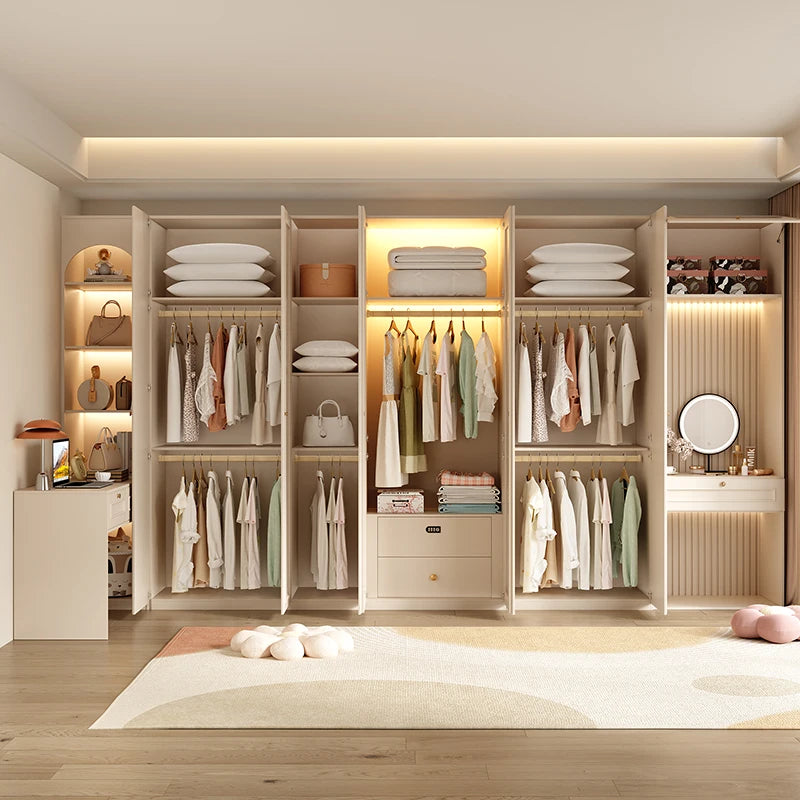 French Cream Windbreaker Cabinet Simple Bedroom Top Storage Cabinet