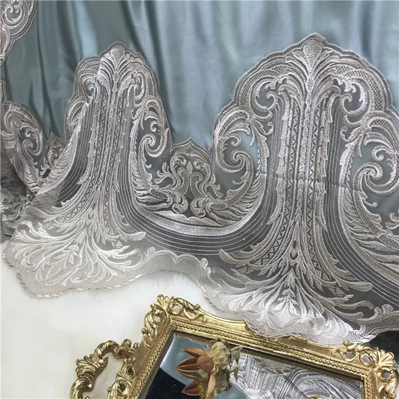 French High-grade Bed Four Piece Set Satin Silk Cotton High-end Pure Bed Sheet European Luxury Court Light Luxury Bedding Set