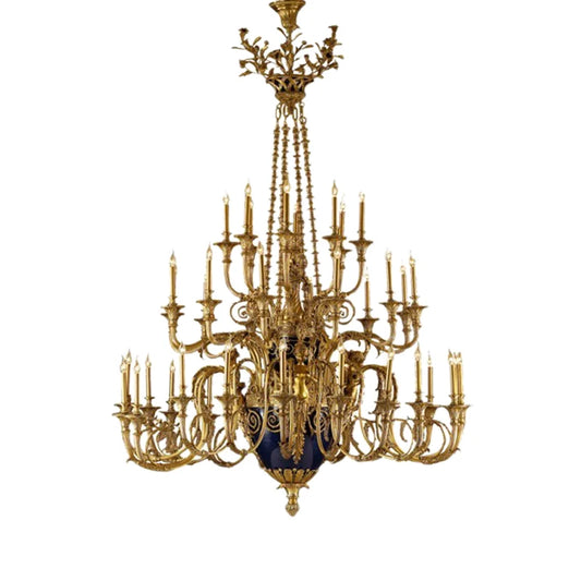 French chandelier full copper creative candle dining room Italian villa lamp neoclassical court luxury villa chandelier