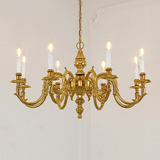 French copper chandelier villa living room luxury atmosphere European bedroom restaurant American retro lamps