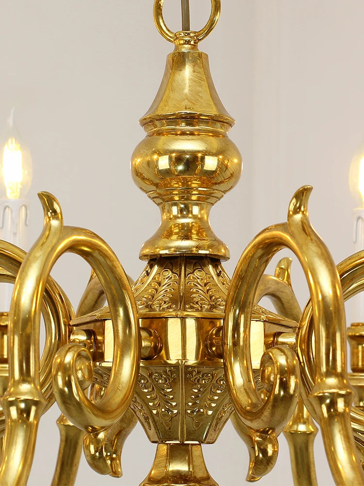 French copper chandelier villa living room luxury atmosphere European bedroom restaurant American retro lamps