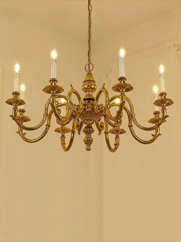 French copper chandelier villa living room luxury atmosphere European bedroom restaurant American retro lamps