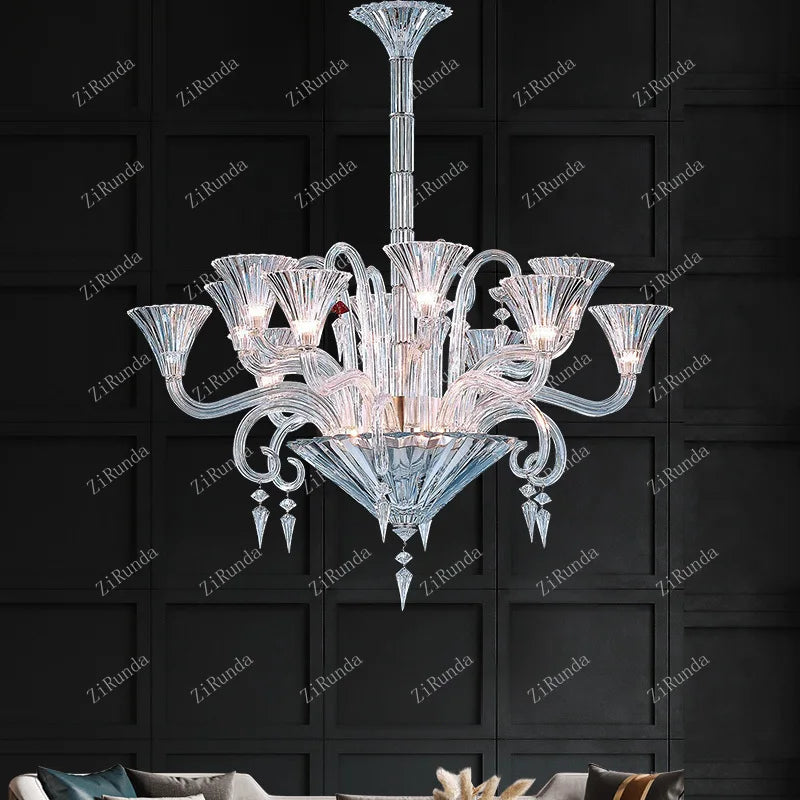 French crystal lamp, luxury villa candle, private room lamp, living room lamp, dining room, bedroom, study chandelier