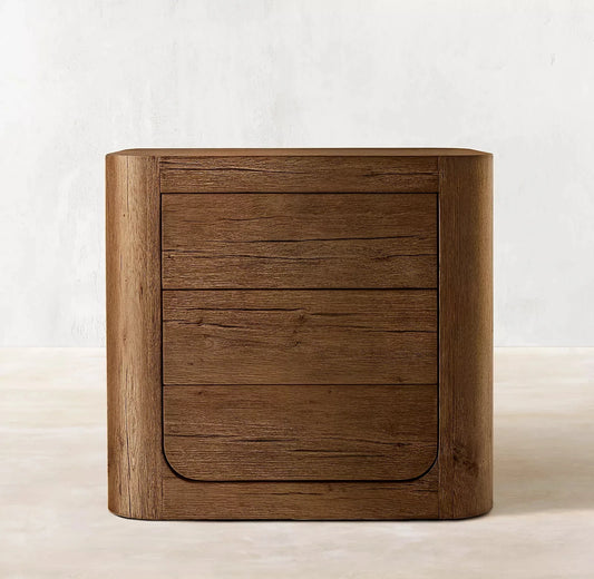 French modern light luxury style American modern Oslo solid wood oak bedside table