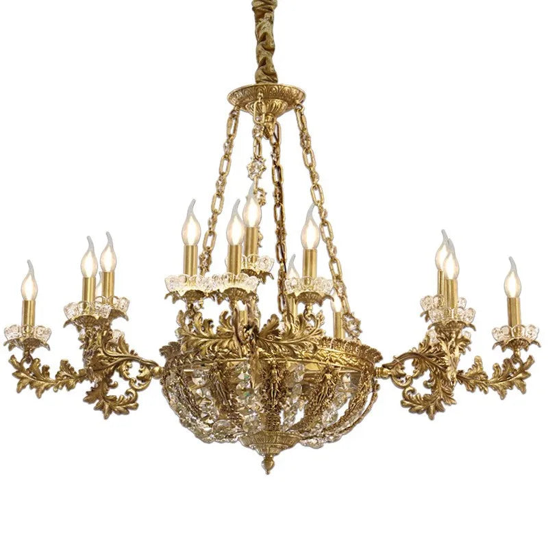 French style copper chandelier luxury creative bedroom living room dining room hotel villa high-end club chandelier