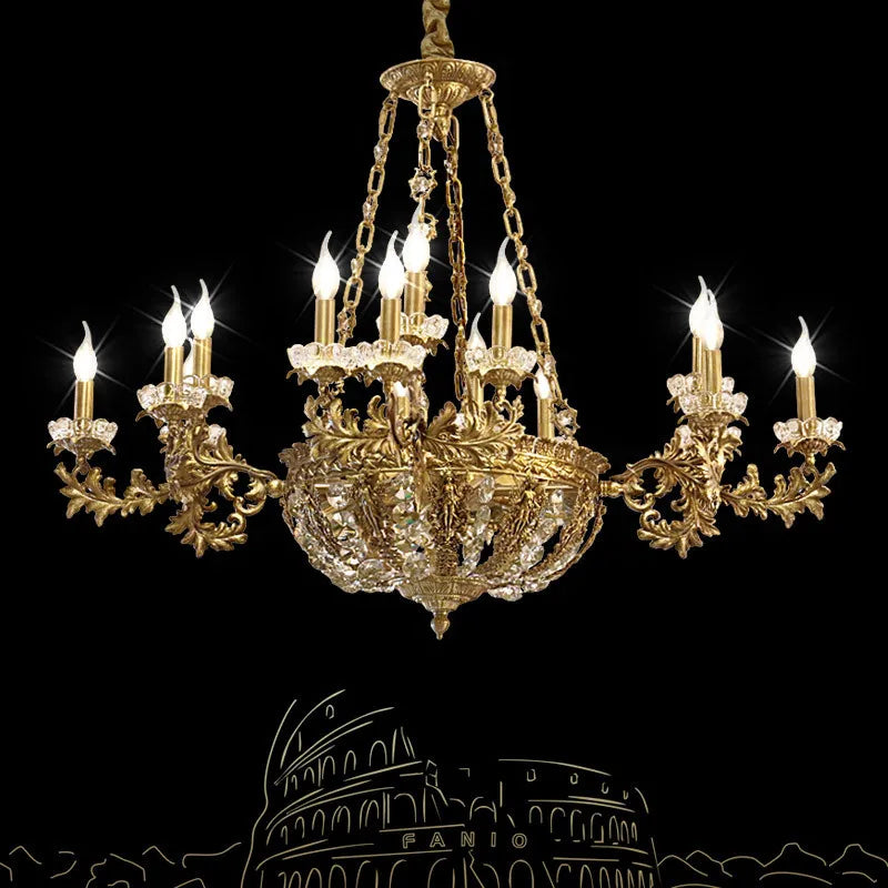 French style copper chandelier luxury creative bedroom living room dining room hotel villa high-end club chandelier
