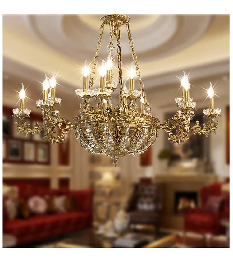 French style copper chandelier luxury creative bedroom living room dining room hotel villa high-end club chandelier