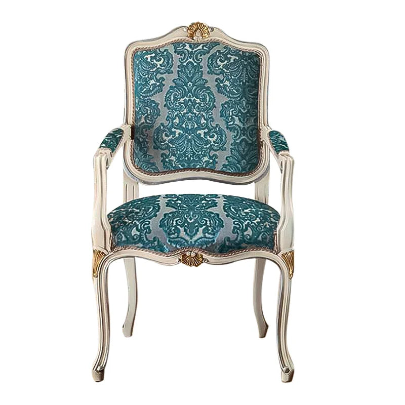 French table European deluxe solid wood carved round table chair combination villa restaurant furniture customization