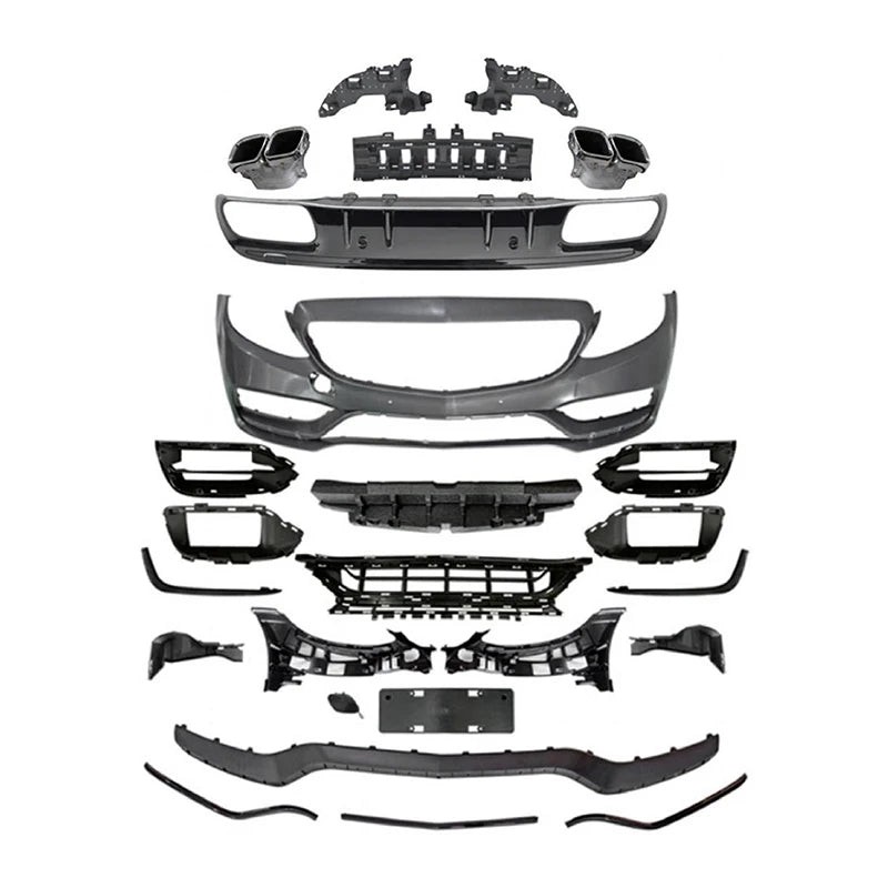 Front And Rear Bumper Body Kit Centre Grille Conversion Body Kit For  C-Class W205 Late To C63 Amg 2019-