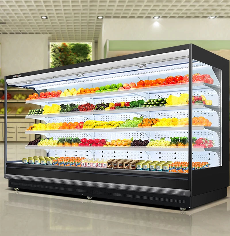 Fruit fresh-keeping cabinet supermarket fruit curtain cabinet commercial fruit refrigerator malatang refrigerated display cabine