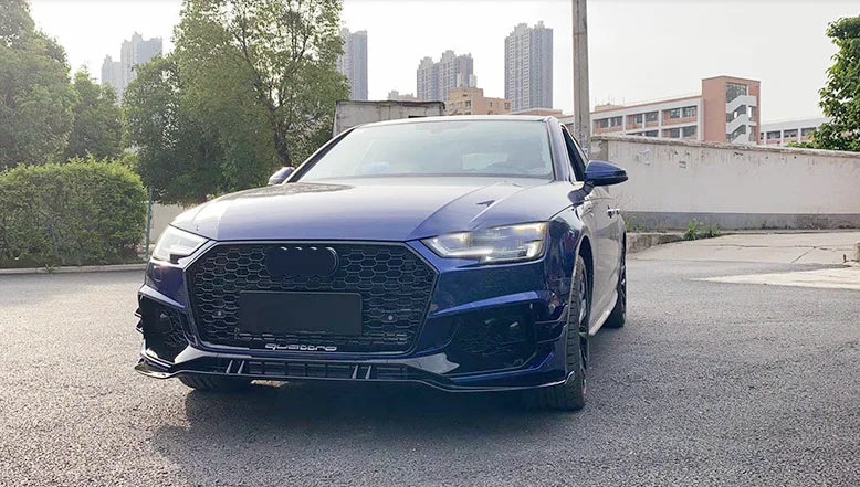 Full Set Front Bumper With Grille For  A4 B9 2017-2019 Facelift  RS4 Type Front Bumper Body Kit