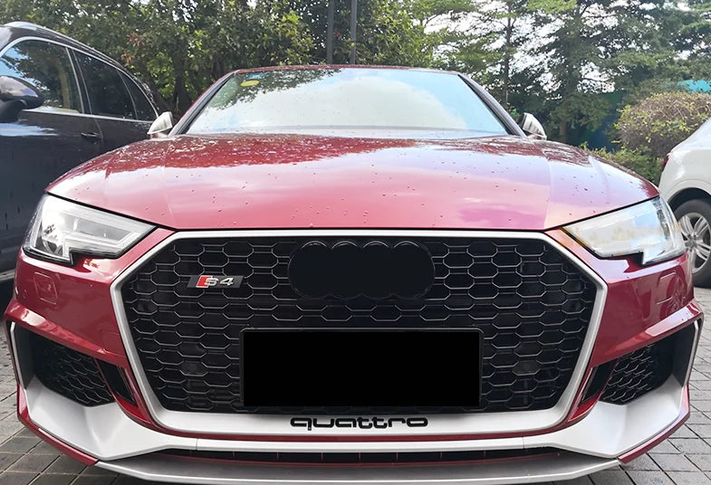 Full Set Front Bumper With Grille For  A4 B9 2017-2019 Facelift  RS4 Type Front Bumper Body Kit