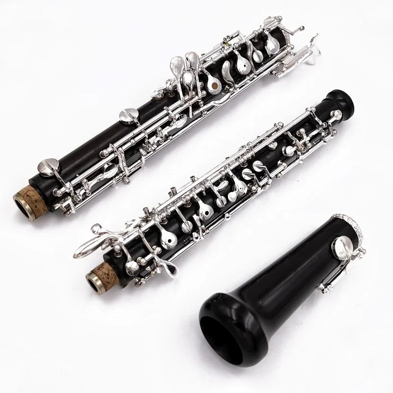 MMOOKA Full-automatic outfit oboe C key Professional Bass Clarinet ebony wood rosewood,Silver gold plated keys and parts