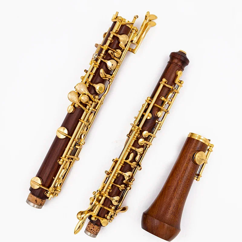 MMOOKA Full-automatic outfit oboe C key Professional Bass Clarinet ebony wood rosewood,Silver gold plated keys and parts