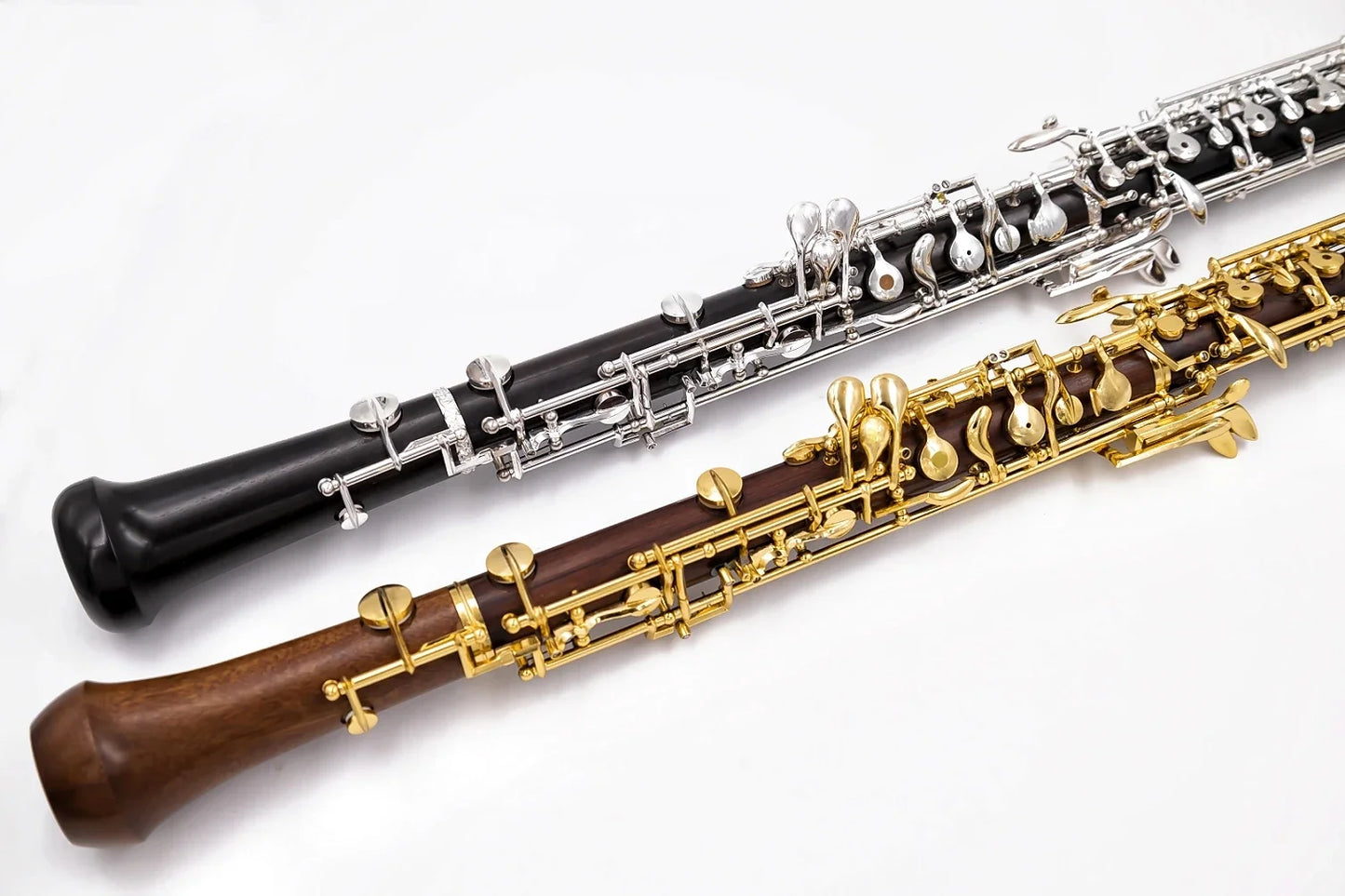 MMOOKA Full-automatic outfit oboe C key Professional Bass Clarinet ebony wood rosewood,Silver gold plated keys and parts