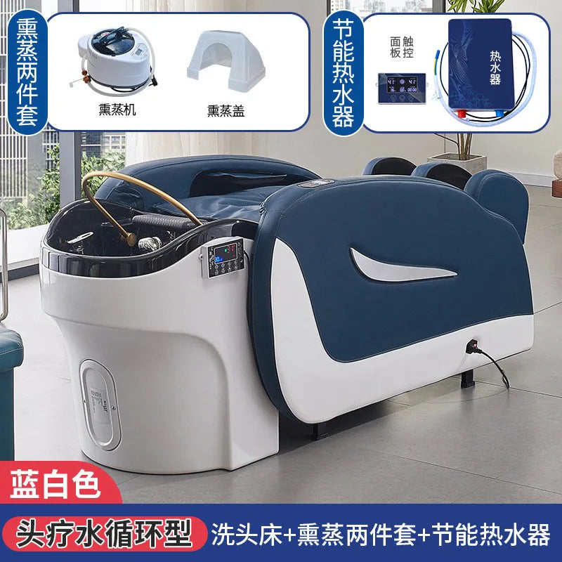 Fully automatic intelligent massage hair washing bed, hair salon electric lift bed, hair salon water circulation head therapy be