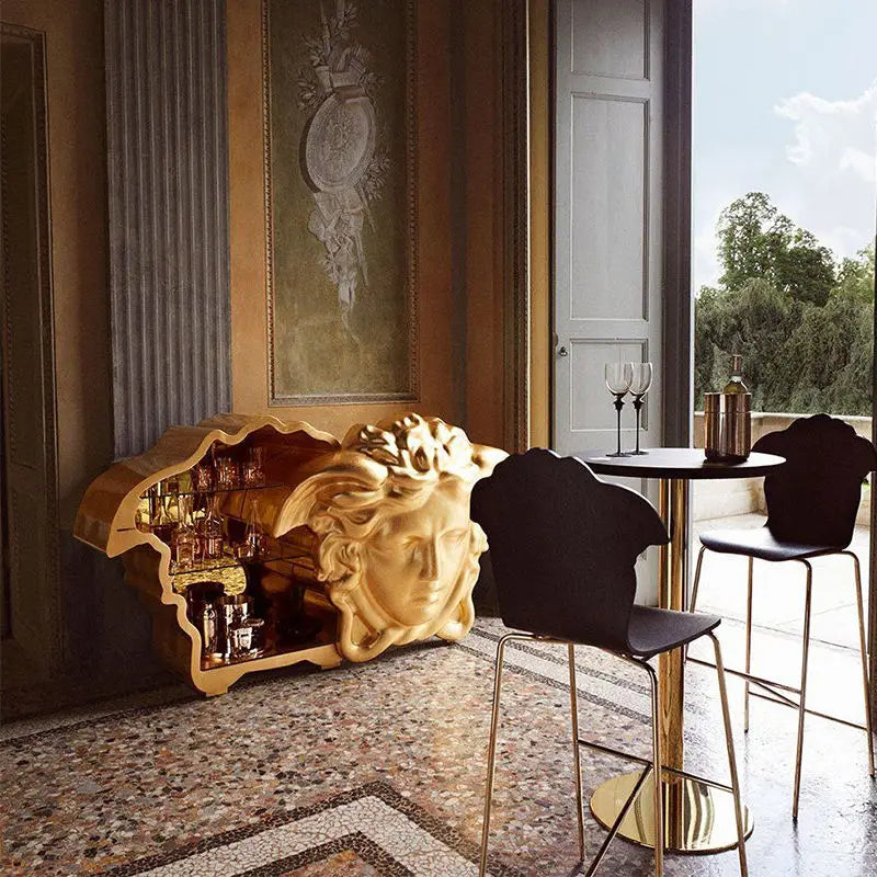 Furniture living room console cabinet for home Luxury style antique  wine cabinet