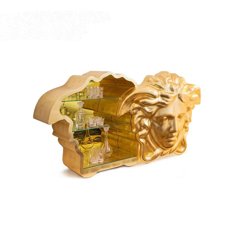 Furniture living room console cabinet for home Luxury style antique  wine cabinet