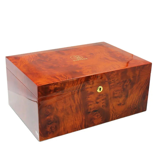 GUEVARA Cigar Humidor Box Cedar Wood With Humidifier For Men Gift Portable Travel Case Cigar Box With Metal Hygrometer
