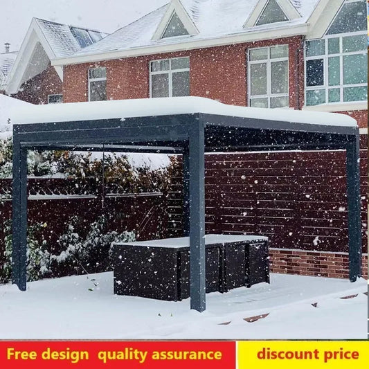 Gazebo outdoor courtyard aluminum alloy sliding awning outdoor villa garden terrace leisure pavilion