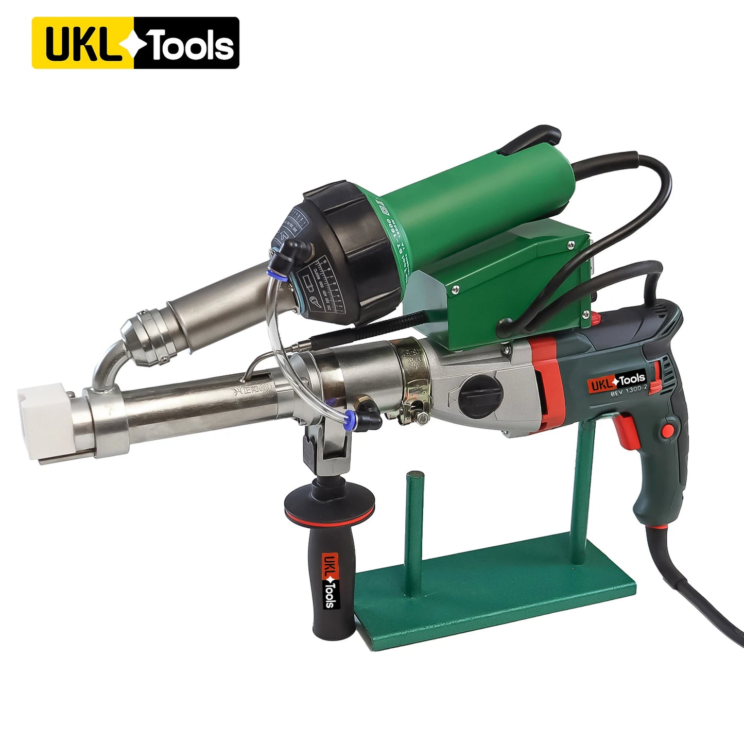 Geomembrane Double Heating System Plastic Hand Held Extrusion Welding Gun PVC Extrusion Equipment   High Heat Gun HDPE PP LDPE