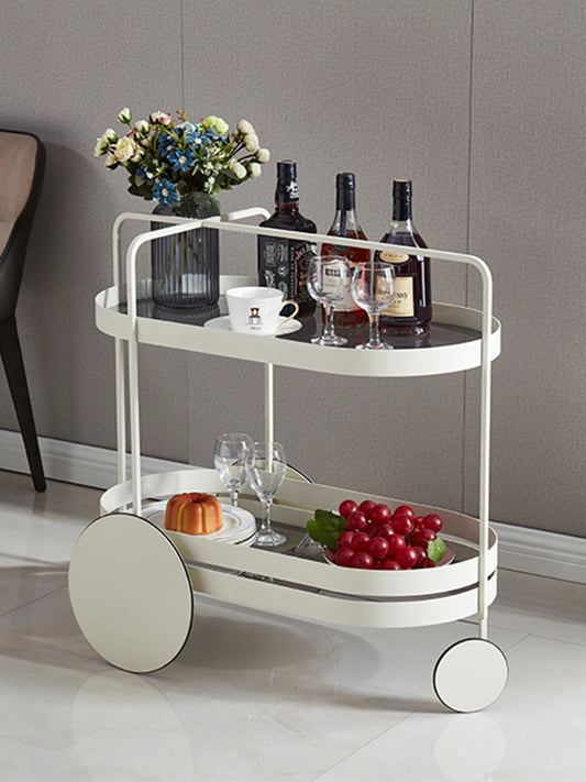 German three-wheeled trolley, living room, light luxury, storage and organizers, kitchen home