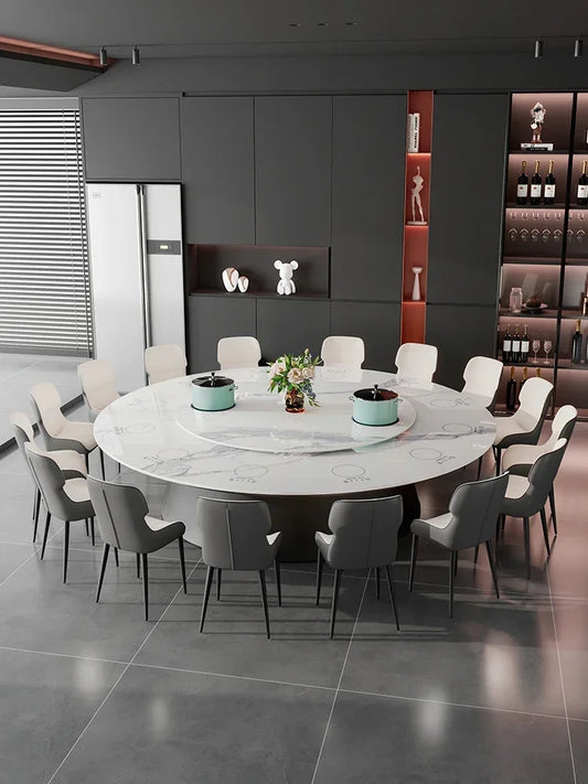 Giradischi elettrico lastra di roccia, tavolo rotondo in marmo, hotel di fascia alta, villa per grandi appartamenti