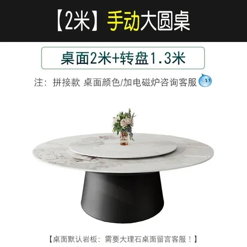Giradischi elettrico lastra di roccia, tavolo rotondo in marmo, hotel di fascia alta, villa per grandi appartamenti
