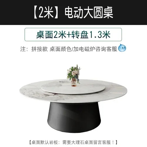 Giradischi elettrico lastra di roccia, tavolo rotondo in marmo, hotel di fascia alta, villa per grandi appartamenti
