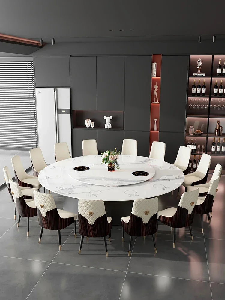 Giradischi elettrico lastra di roccia, tavolo rotondo in marmo, hotel di fascia alta, villa per grandi appartamenti