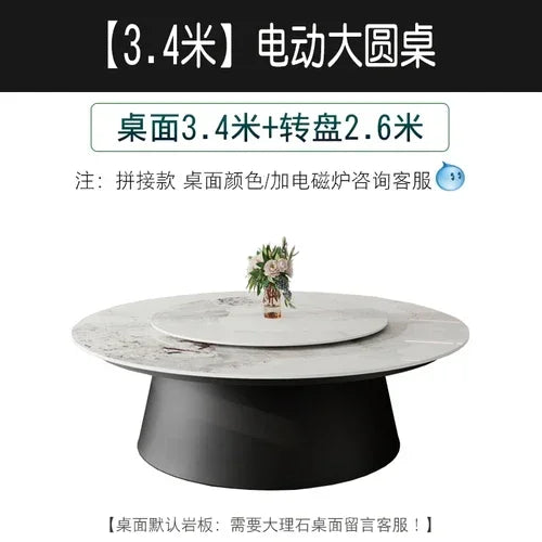 Giradischi elettrico lastra di roccia, tavolo rotondo in marmo, hotel di fascia alta, villa per grandi appartamenti