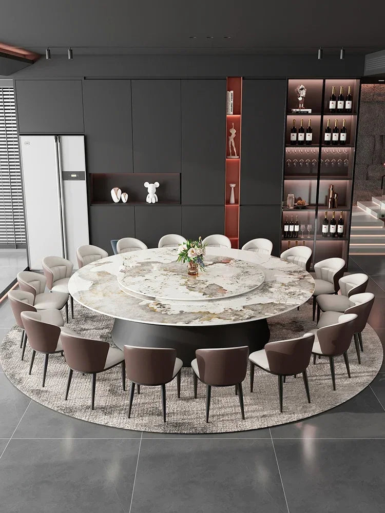 Giradischi elettrico lastra di roccia, tavolo rotondo in marmo, hotel di fascia alta, villa per grandi appartamenti