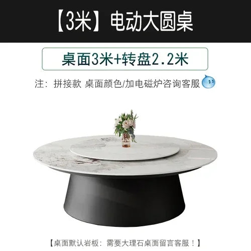 Giradischi elettrico lastra di roccia, tavolo rotondo in marmo, hotel di fascia alta, villa per grandi appartamenti