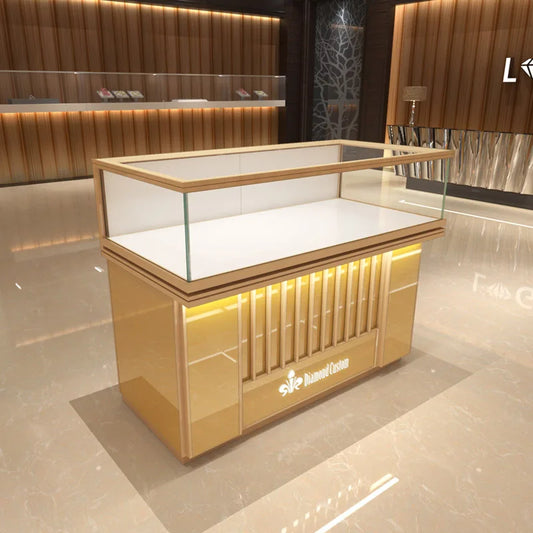 Glass Display Cabinet Jewelry Display Stand Gold Diamond Counter Mobile Phone Boutique High-end Showcase Sample Container
