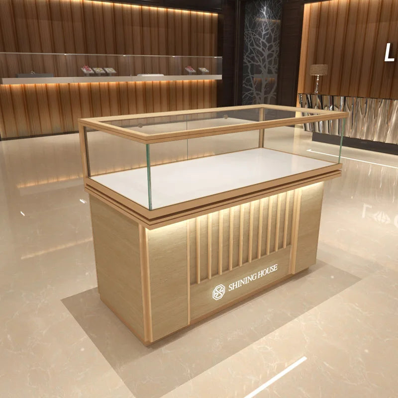 Glass Display Cabinet Jewelry Display Stand Gold Diamond Counter Mobile Phone Boutique High-end Showcase Sample Container