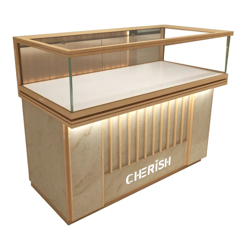Glass Display Cabinet Jewelry Display Stand Gold Diamond Counter Mobile Phone Boutique High-end Showcase Sample Container