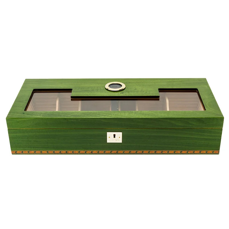 Glass Top New Arrival Spanish Cedar Cigar Box Cigar Humidification Moisture Storage Box for 80 Sticks with Lock Humidor CH-036