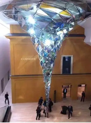 Glass crystal chandelier Italian hotel lobby duplex villa villa beauty salon glass restaurant lamp