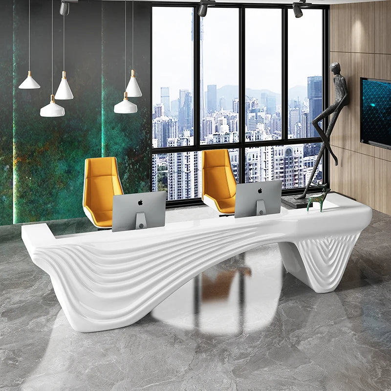 Glass fiber reinforced plastic paint front desk company reception desk beauty salon creative cash register bar counter hotel sha
