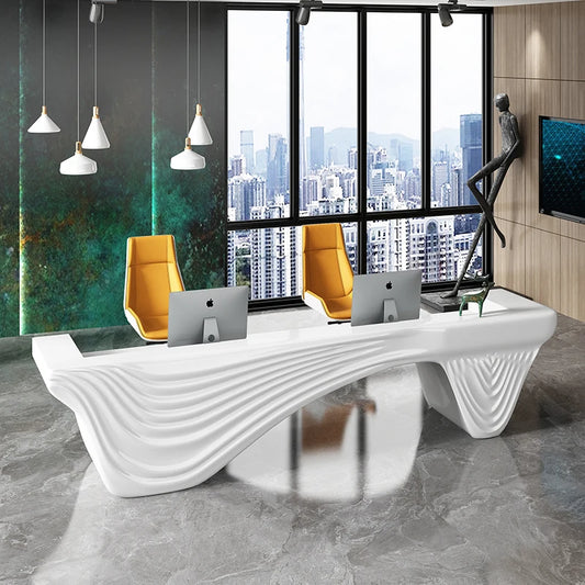 Glass fiber reinforced plastic paint front desk company reception desk beauty salon creative cash register bar counter hotel sha