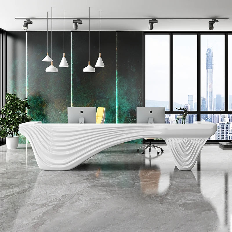 Glass fiber reinforced plastic paint front desk company reception desk beauty salon creative cash register bar counter hotel sha