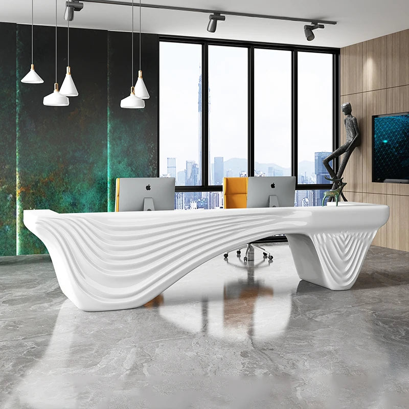Glass fiber reinforced plastic paint front desk company reception desk beauty salon creative cash register bar counter hotel sha