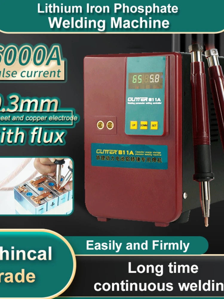 Glitter 811A Spot Welder Pulse Spot Welding Machine For Lithium Battery Pack With Remote Soldering 75A Pen Copper Equipment