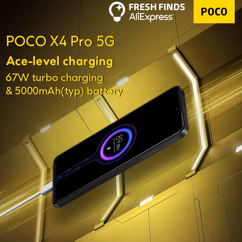 Global Version POCO X4 Pro 5G Smartphone Snapdragon 695 128GB/256GB 108MP Camera 120Hz AMOLED Display 67W Turbo Charging NFC